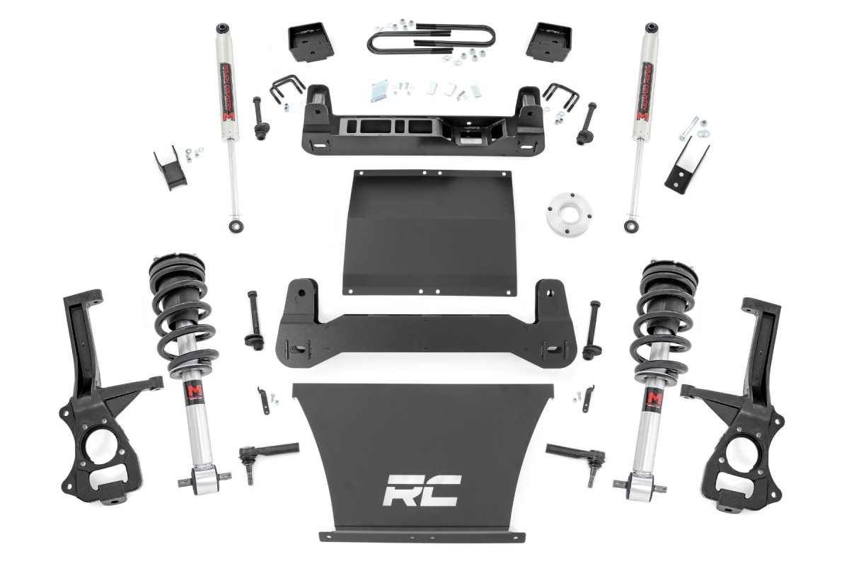 Chevrolet Silverado 1500 Suspension Lift Kit - Front + Rear - Rough Country - 6-Inch, Mono-Leaf Rear, M1 Struts/M1 Shocks - '25-'26 Chevrolet Silverado 1500 Suspension Lift Kit - Front + Rear - Rough Country - 6-Inch, Mono-Leaf Rear, M1 Struts/M1 Shocks - '25-'26